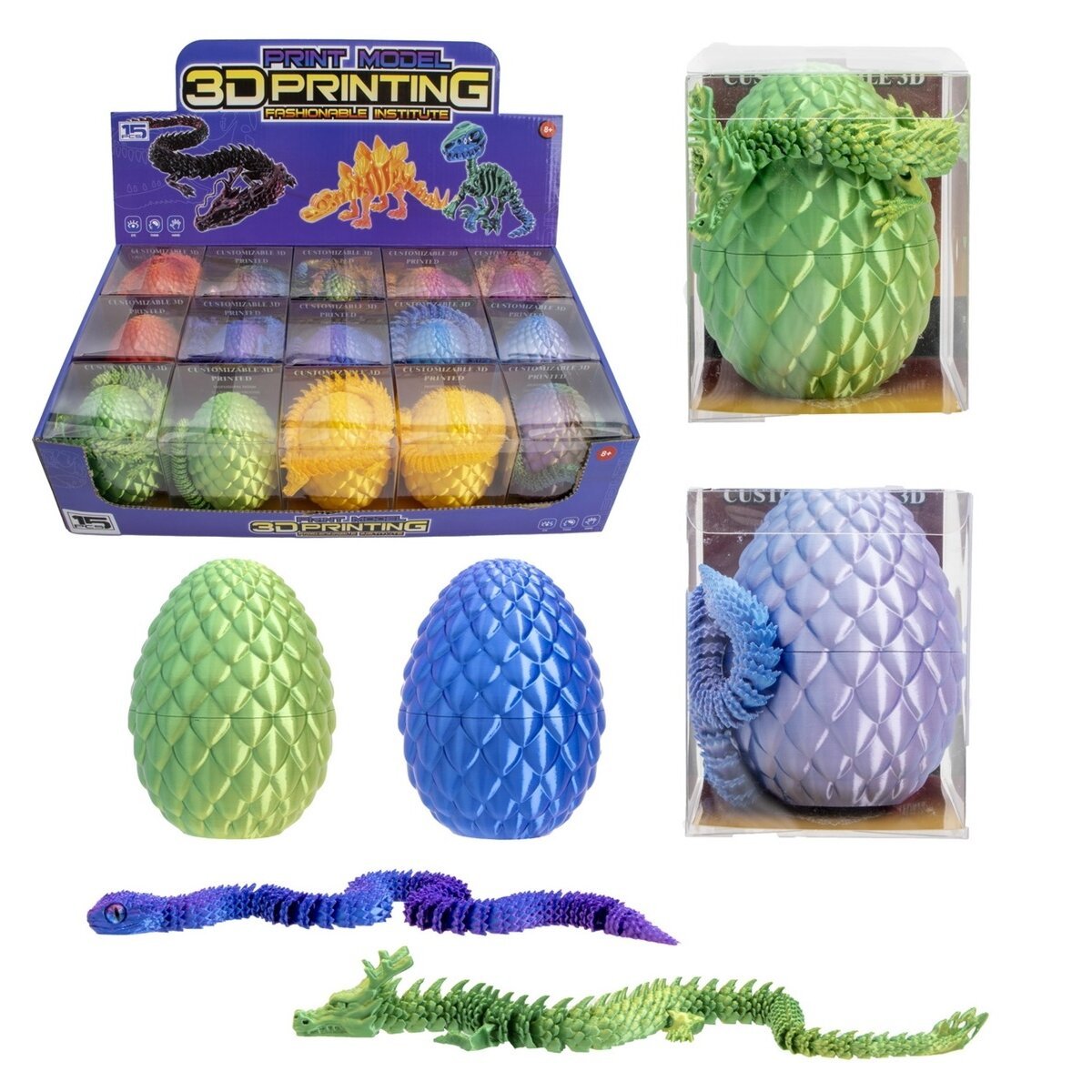 3D kiaušinis su drakonu arba gyvate 10 cm