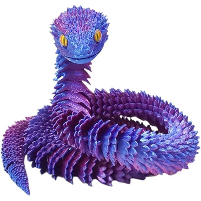 3D spausdinta lanksti gyvatė žaislas 60 cm - Image 2