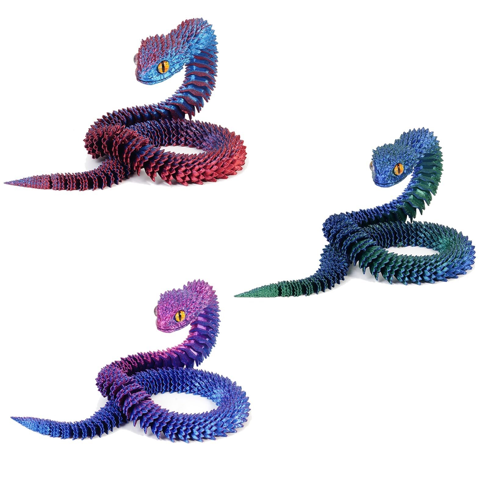 3D spausdinta lanksti gyvatė žaislas 60 cm