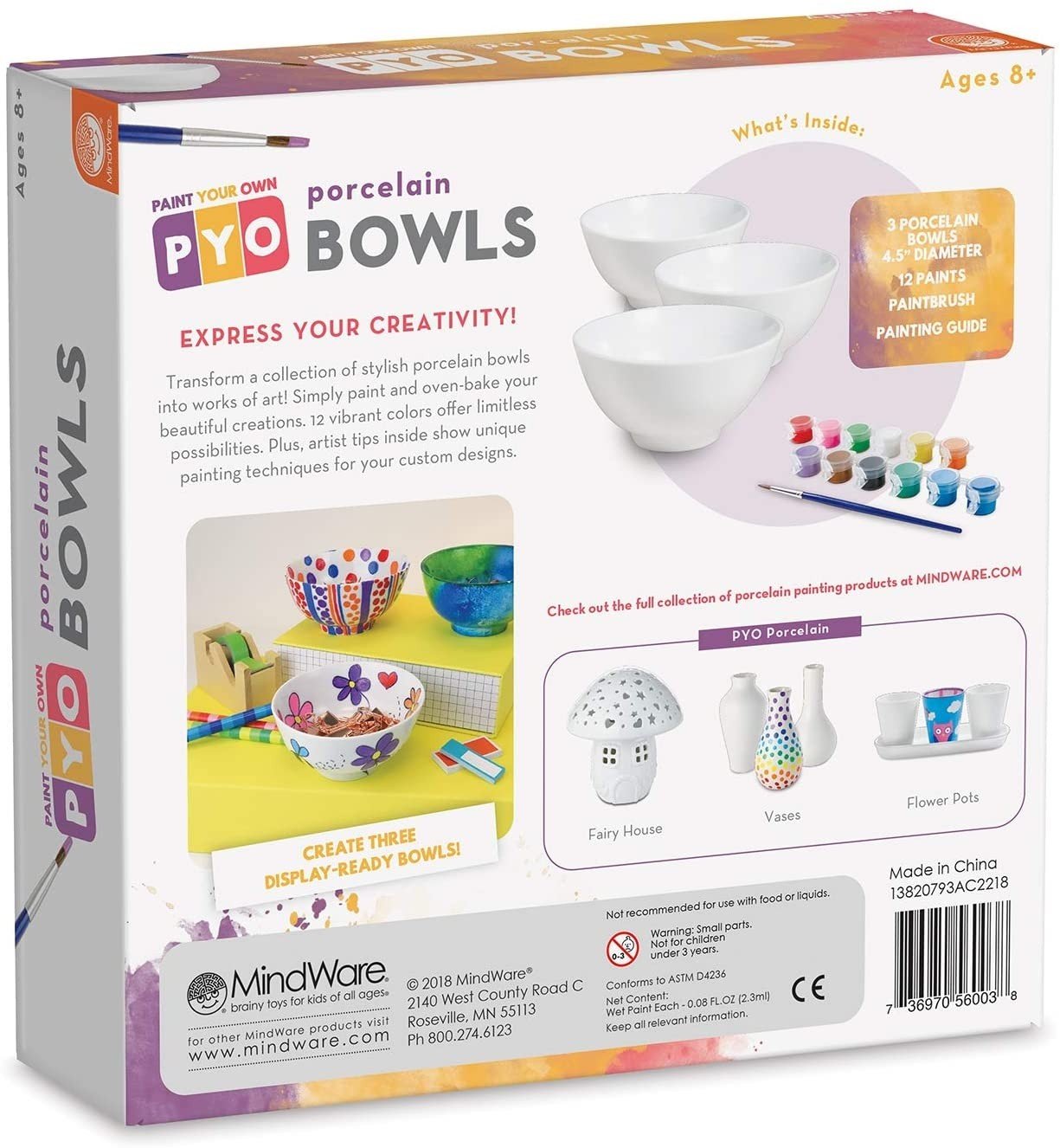 Kūrybinis rinkinys „Paint Your Own Porcelain Bowls“ - Image 2