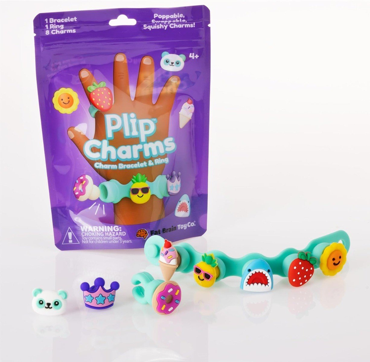 Fat Brain Toys Plip Charms silikoninė apyrankė - violetinė