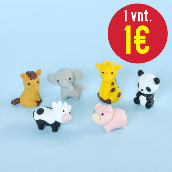 10 vnt. IWAKO figūrėlių - trintukų „Zoo“