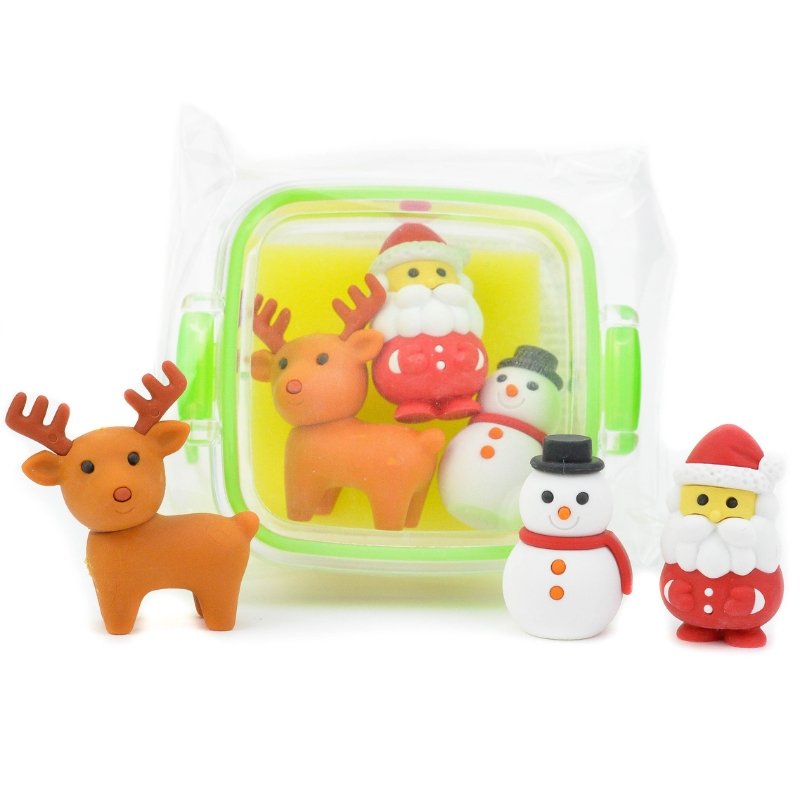IWAKO trintukų - dėlionių rinkinys "Kalėdos" mini BENTO priešpiečių dėžutėje ER-BRI010