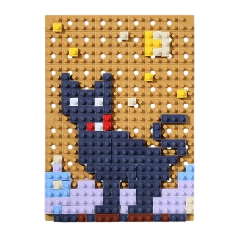 Karpomas Iwako kūrybinis mozaikų rinkinys „KESHI-BLO Dot Art Kit – Black Cat“, ER-GLB706 - Image 2