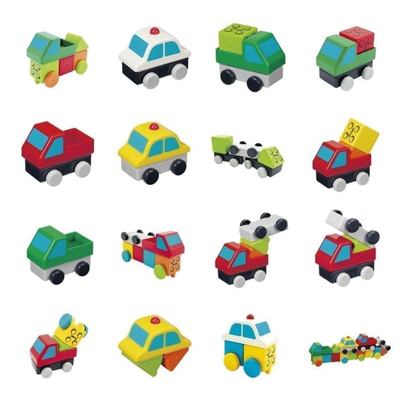 Magnetinis konstruktorius „People Blocks“, judantys automobiliai - Image 2