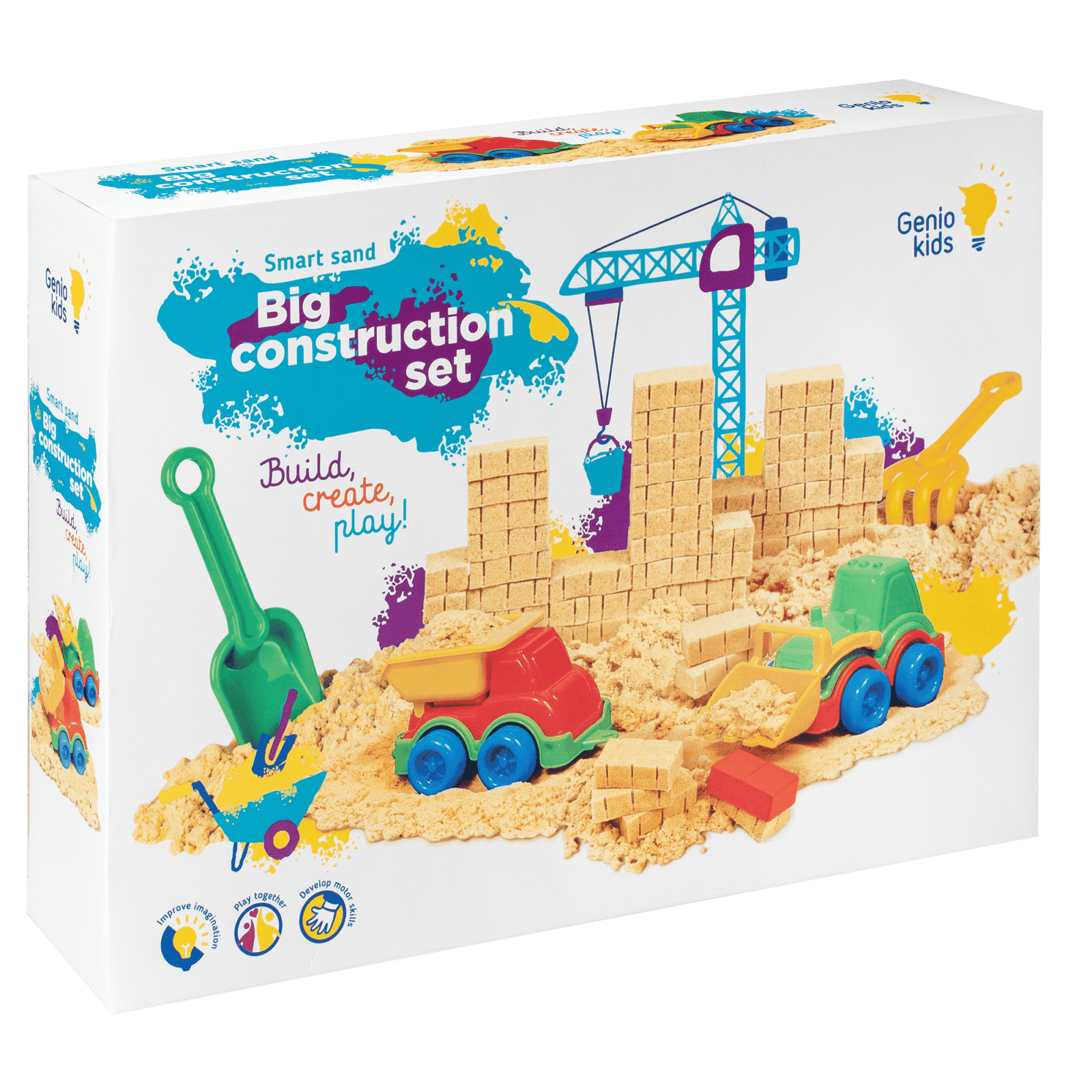 Genio kids rinkinys išmanusis smėlis su smėliadėže Big Construction 1 kg