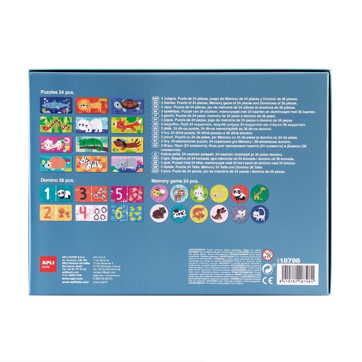 APLI Kids 3 žaidimai: Gyvūnai – dėlionė, domino, atmintis - Image 2
