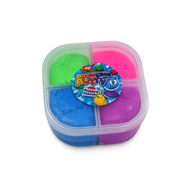 WIZZ TOYS šokinėjanti lipdymo masė, 4 spalvos