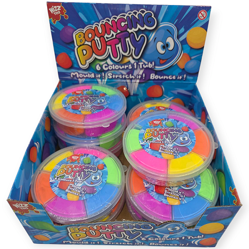 WIZZ TOYS šokinėjanti lipdymo masė, 6 spalvos