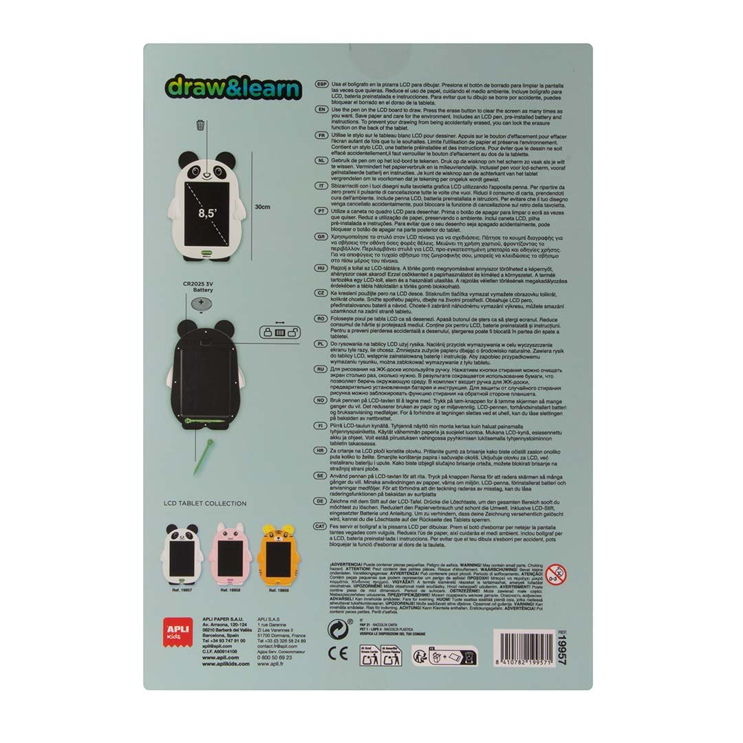 APLI Kids LCD piešimo lenta – Panda - Image 4