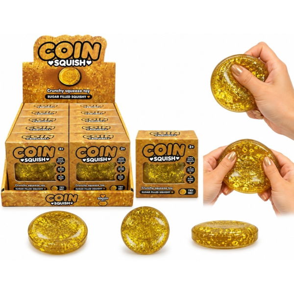 Coin squish antistresinis žaislas slow rising Moneta 8 cm